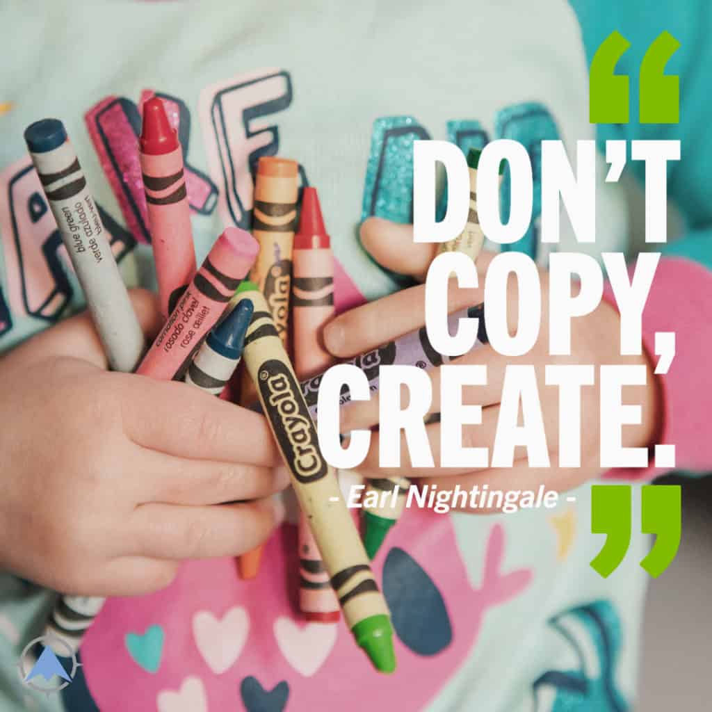 Don't copy, create quote On The Mark Strategies successful name change