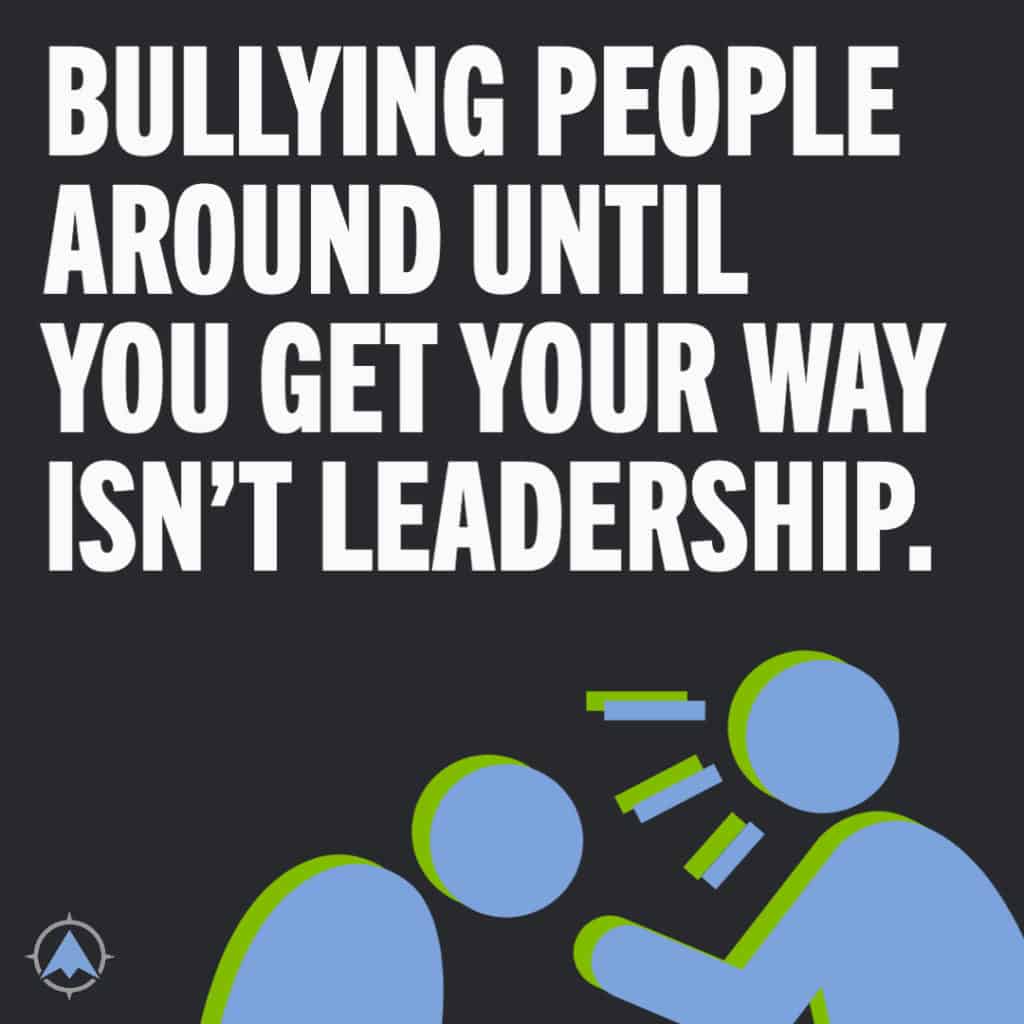 develop young leaders - bullying people isn't leadership