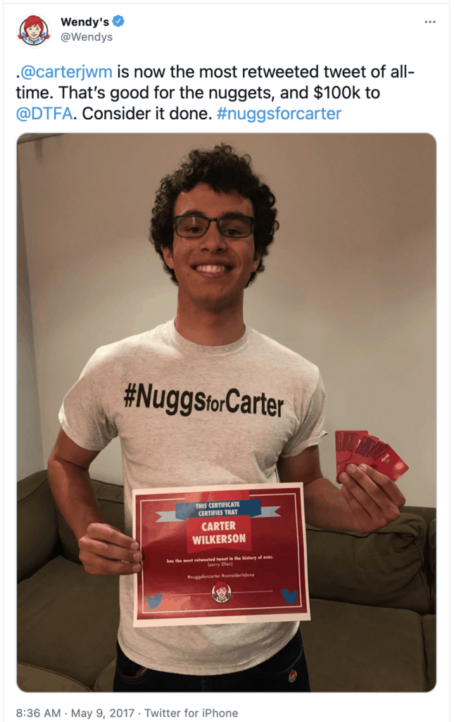 image from Wendy's social media content to show how to win at content marketing