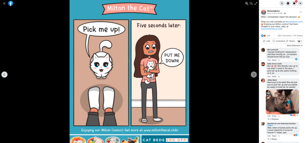 picture of image from company's social platform demonstrating how a company can win at content marketing