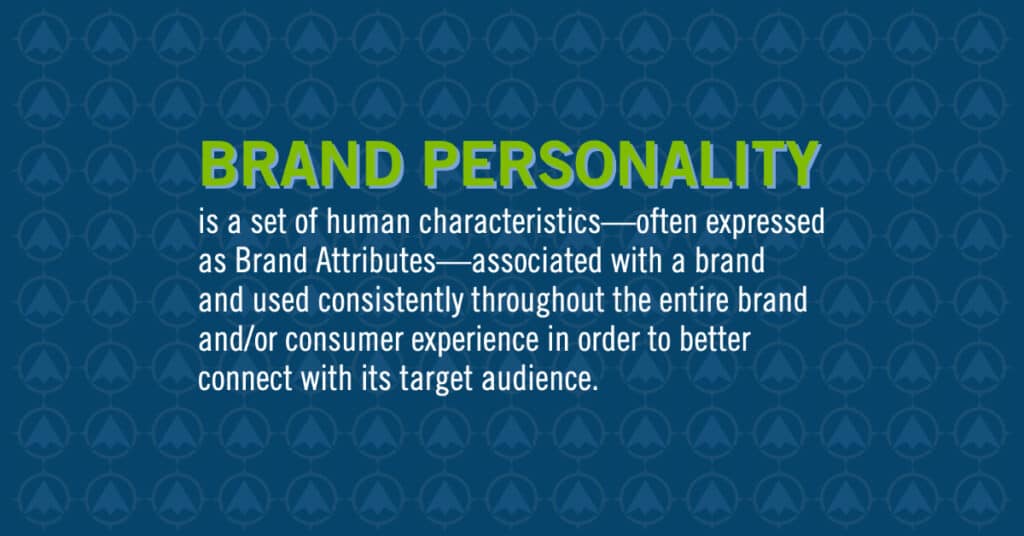 graphic with definition of brand personality that helps explain how to create a compelling brand personality