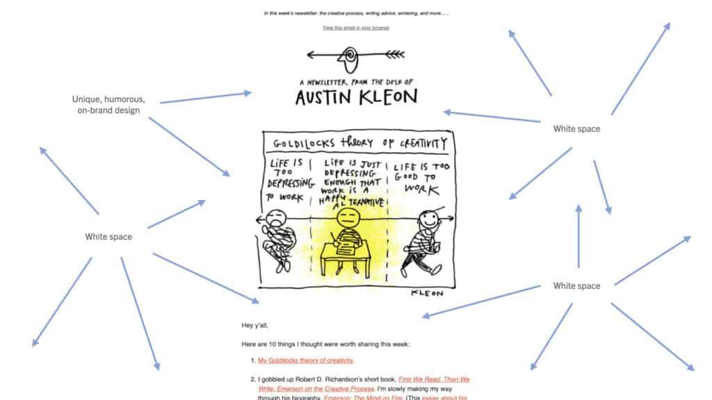 austin kleon email newsletter people want to read example