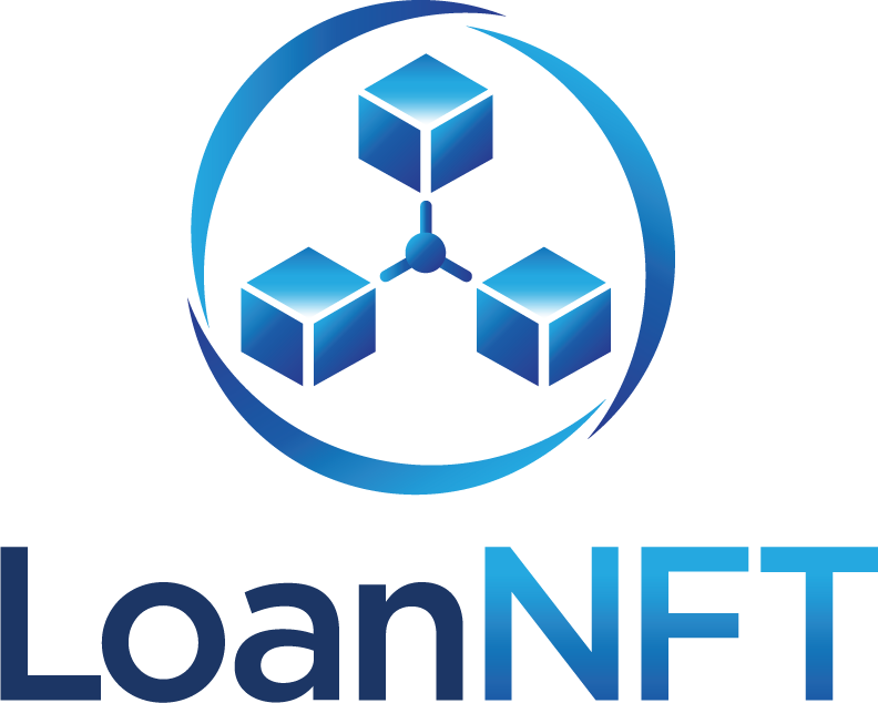 Logo for LoanNT with three gradient blue cubes connected by a central hub inside a circular swoosh, plus the LoanNT wordmark.